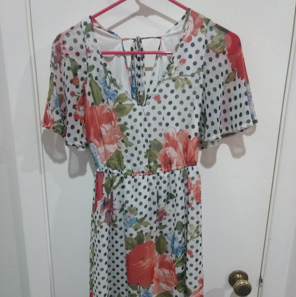 Cute polka dot floral dress